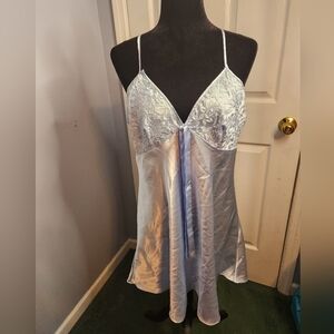 Secret Treasures Lace Satin Chemise Size Xl Frost Blue